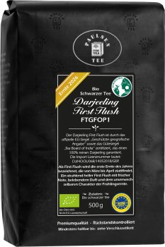 Bio Darjeeling First Flush FTGFOP1, schwarzer Tee, Ernte 2026 - Vorbestellung
